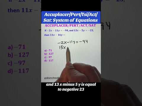 Sat/Accuplacer: Systems of Equations Math Tip! #maths #algebra #canyousolve #systemofequations #fyp
