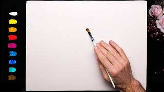 🔴 How to Draw a Landscape Painting on Canvas / Satisfying ART | Kreativität Kunst Malerei
