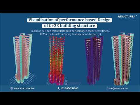 Visualization of  Performance based design of g+23 building structure// @structurex2020 #structure