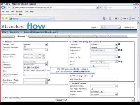 Beetext - Flow Tutorial - Project Manager portal