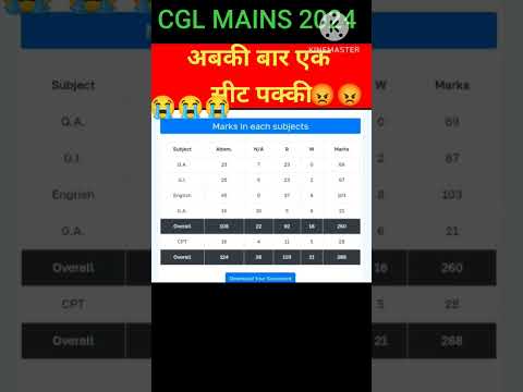 CGL mains Answer key out सिलेक्शन होगा या नहीं 😭😭#cgl #cgl2024 #shorts #shortsvideo #viralvideo