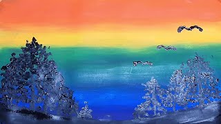 Acrilic Painting  🎨 NIGHT 🎨| How to Draw | Magic Paintings | Relaxing Music