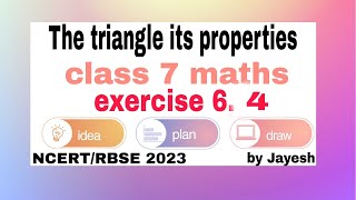 the triangle its properties chapter 6 maths  exercise 6.4 question 6 Rfandawat