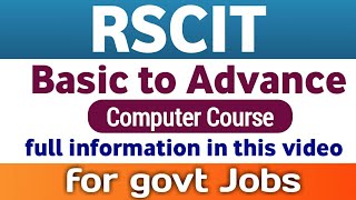 rscit computer course in Hindi full details | what is rscit | computer course for govt job |