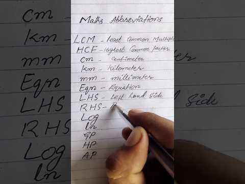 Maths abbreviations #mathsecret #shorts #maths