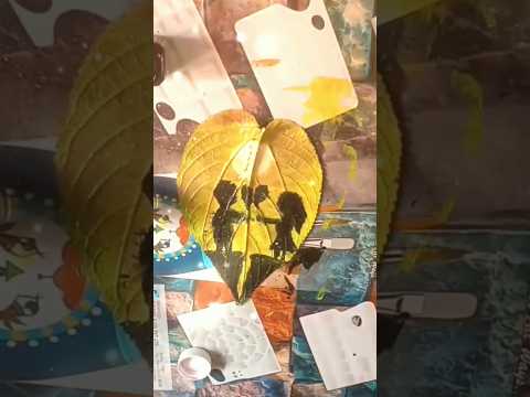 Leaf Painting 🎨 first time ✨❤️ #firsttime #leafpainting #sad #trending #viral #painting #ytshorts