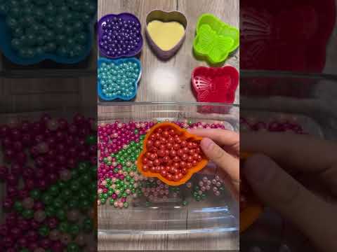 ASMR Color Sorting Balls. Satisfying Bowl of funny beads & colourful cups #asmr #fun #satisfying