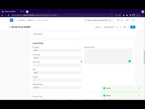 Freight Forwarding Demonstration English -  Crisco Consulting