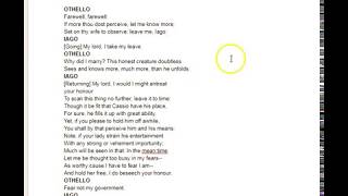 Othello Act 3 Scene 3 Passage Analysis- Othello and Iago
