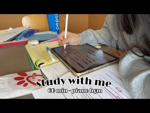 【作業用】🎧1 hour study with me📝 | calm piano