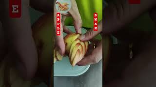 cuttong apple into swan design #cuttingfruit #diydesign #shortsfeed #shortsfeed
