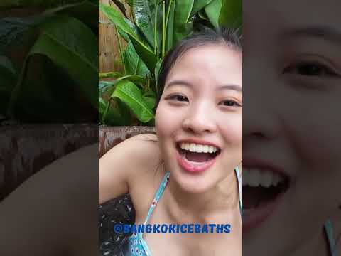 Girl first time in ice bath. #bangkokicebath #bangkoksauna #thailandicebath #icebath #challenge