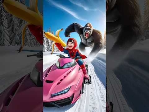 A gorilla runs quickly to teach Spider-Man #avengers​ #ironman​ #sirenhead​ #shorts​