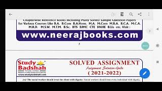 Msw-5 ignou solved Assignment Only ₹25 ll 2022-23-24 In English and Hindi WhatsApp:- 8603418154
