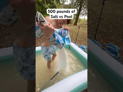 Pouring salt into an even bigger pool to float #shorts