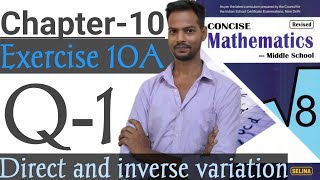 Exercise 10A,Q-1,Chapter 10,ICSE class 8 math,Direct and inverse variation,@icsemaths592