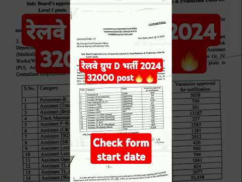 Railway group D bharti 2024 | railway group D vacancy official notification 2024 #rrb