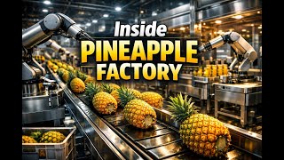 Inside a Fully Automatic Pineapple Factory– From Farm to Can #PineappleFactory #FruitProcessing