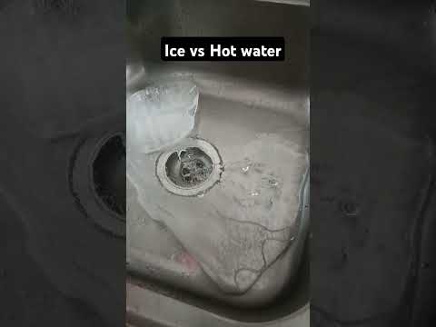 So i got this big ice cube from the office and decided to do an experiment  #ice #hotwater