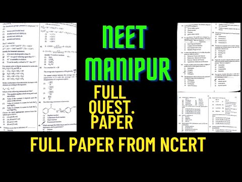 Manipur complete neet question paper #manipurneet #neet #manipur #neetresult