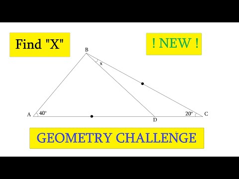 Geometry Quiz, Exercise 7, Geometry challenge very hard, Find angle X. Question and Great solution