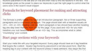 Keyword Placement for On Page Optimization