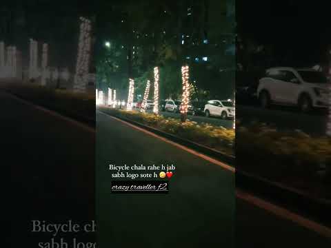 Mumbai road night cycling 😊🌛 #short #shorts #subscribe