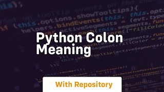 python colon meaning