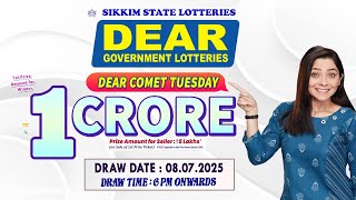 LOTTERY LIVE DEAR 6 PM 08.07.2025 SIKKIM STATE LOTTERY LIVE DRAW LOTTERY SAMBAD LIVE FROM GANGTOK