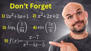 5 problems pre-calculus students should do in their head