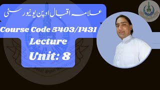 AIOU Course Code 5403/1431 BS English semester-1 Lecture Unit:8