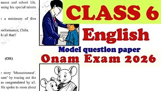 Class 6 English Onam Exam Model Question Paper 2026–27 | Kerala Syllabus | Online Class