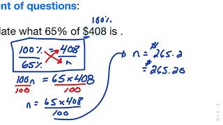 Math 8 - percent of, is and increase and decrease