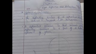Class 10 ll Chapter Light Reflection and Refraction ll Spherical Mirrors