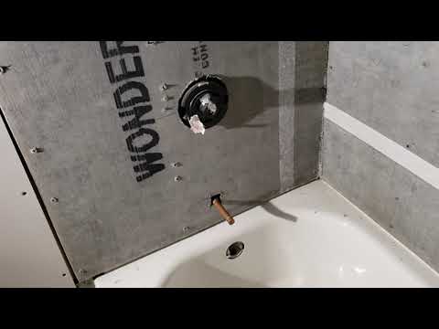 How to install, screw, and the details of installing tile cement backer board.  Video 1 of 2. Hardie