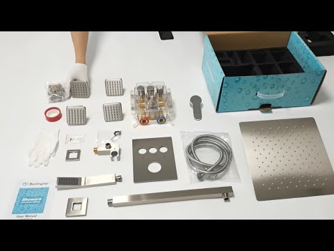 Unboxing Bostingner 3 Function Shower System Push Button Brushed Nickel 12 Inch