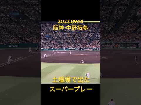 中野拓夢・同点阻止のスーパープレー #阪神タイガース #優勝 #野球