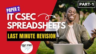 2024 IT CSEC Revision | #csec #cxc Spreadsheets (Exam Style Question)- part 1
