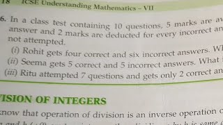 In a class test containing 10 questions, 5 marks are awarded for every correct answer and 2 marks ar