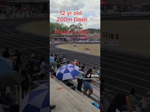 Zion Graham vs Blaze in 200 Meters.