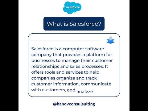 Salesforce is a computer software company that provides a platform for businesses.