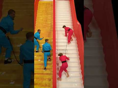 Slippery vs Sticky stairs 😱😱😱 #shortsvideo #viralshort