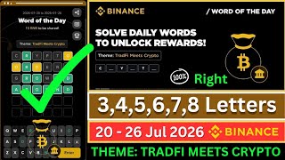 Theme TradFi Meets Crypto WOTD | Binance Crypto WODL Answers Today | All Letters WOTD