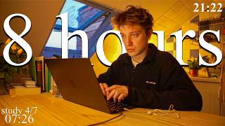 LIVE | 8-HOUR study with me in Paris 📚⛈️ rain sounds & pomodoro timer 60 & 10