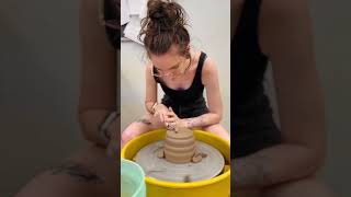 Trimming up a bubbly planter #pottery #studiopottery #ceramicstudio #ceramic #ceramics