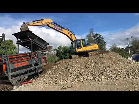 DMT-100 Gold Trommel Wash Plant working