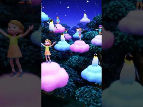 Penguin & Kids Bounce on Cotton Candy Clouds! ☁️🍭🐧 #Shorts