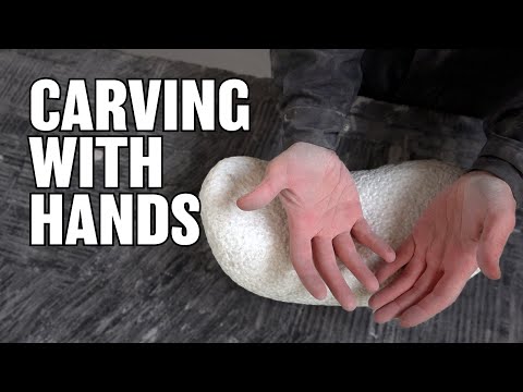 Carving stone with my bare hands - Sculpture Vlog