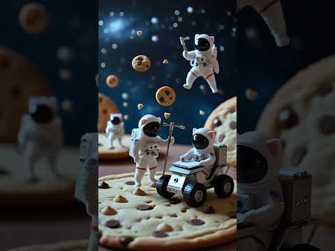 AstroCats on the Cookie Moon: A Whimsical Lunar Expedition #youtubeshorts
