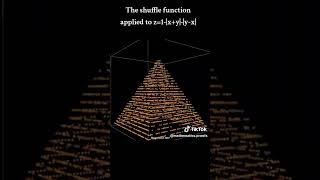 #VisualMath: The Shuffle Function Applied to a Pyramid, #Desmos3D. z=1-|x+y|-|y-x| #desmos